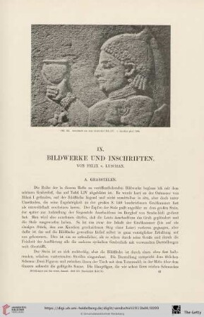 IX. Bildwerke und Inschriften