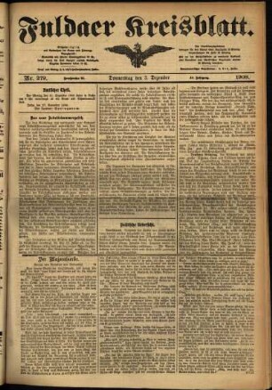 Ausgabe vom Donnerstag, den 03. Dezember 1908.