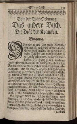 Von der Diät- Ordnung Das andere Buch. Die Diät der Krancken.