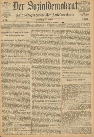 No 8. Donnerstag, 19. Februar 1885.
