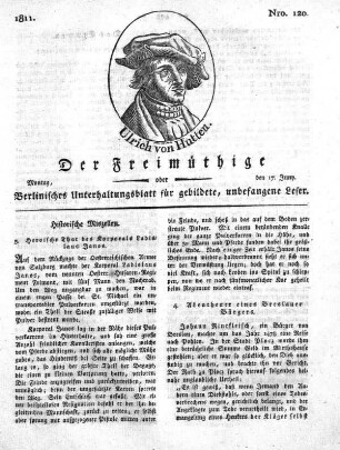 Nro. 120, Montag, den 17. Juny 1811