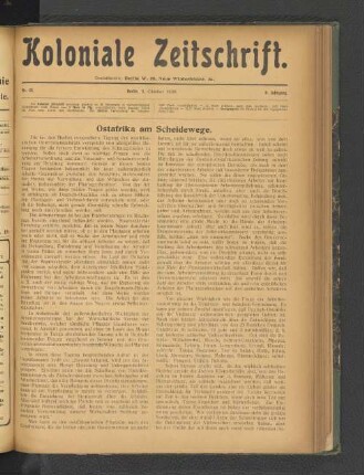 Nr. 22. Berlin, 9. Oktober. 1908. 9. Jahrgang.