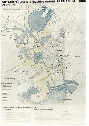 Hansjakob, Gottfried; München - Freiham; Wohngebiet Freiham, München - 'Gutachterliche Stellungnahme Freiham - Landschaft' (Lageplan mit Erläuterungen)