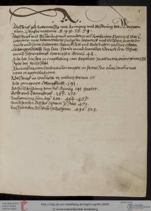Johannes Adler, Urkundensammlung (Formularbuch), Register
