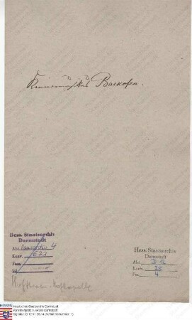 Backofen, Heinrich, Kammermusikus 1. Klasse in Darmstadt