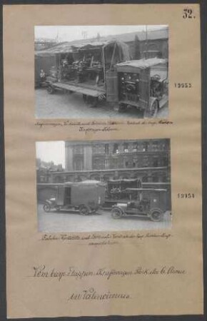 Magazinwagen, Werkstätte und fahrbare elektrische Zentrale der bayer. Leichten Kraftwagen-Kolonne