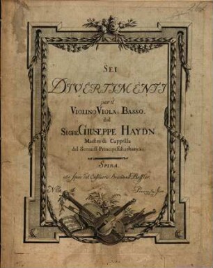 Sei divertimenti per il violino, viola e basso