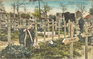 Feldzug 1914-15. Deutsche Kriegergräber auf dem Friedhofe zu Rethel