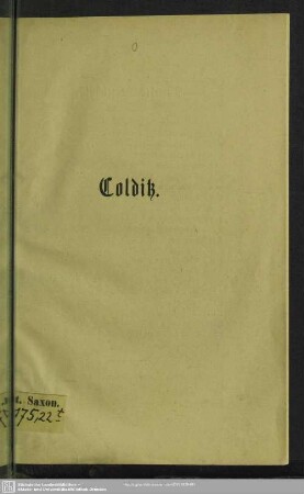 Colditz : [Statuten der Landes-Irrenanstalt Colditz]