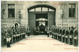 Dresden. Kaserne des Königlich Sächsischen Garde-Reiter-Regiments, Wachaufzug