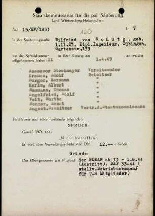 Schütz, Wilfried von