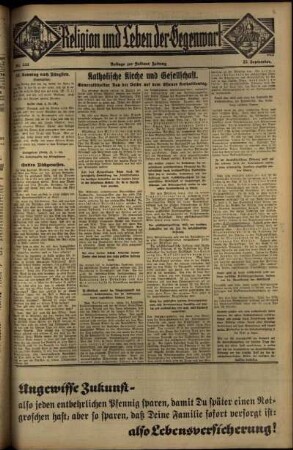 Zweite Ausgabe vom Sonntag, den 25. September 1932.