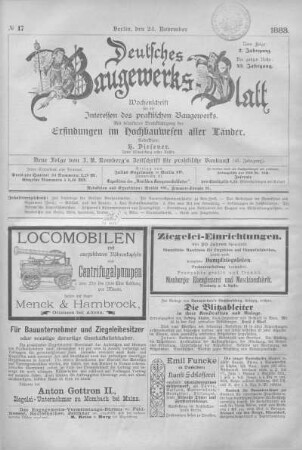 43. Jahrgang. No 47
