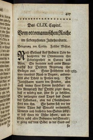 427, Das CLIX. Capitel. Vom ottomanischen Reiche.