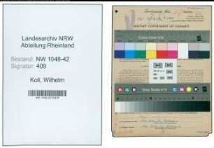 Entnazifizierung Wilhelm Koll , geb. 28.06.1901 (Anwalt)