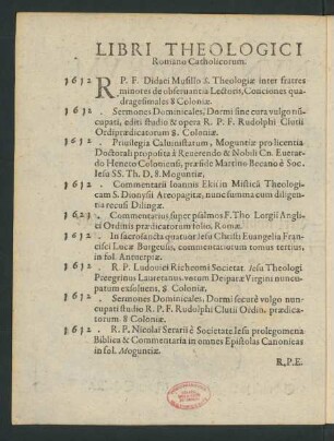 Libri Theologici Romano Catholicorum.