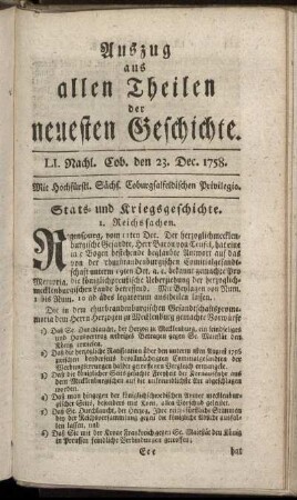 LI. Nachl. Cob. den 23. Dec. 1758.