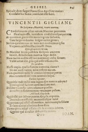 Vincentii Gigliani.