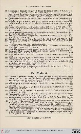IV. Malerei (Nr.446-461)