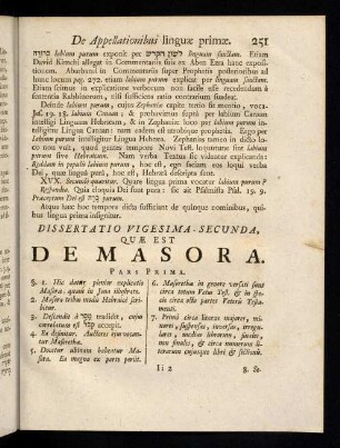 251-272, Dissertatio Vigesima Secunda
