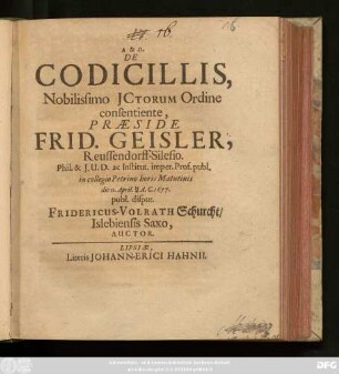 De Codicillis