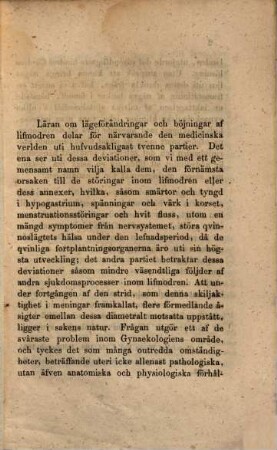 Om tägeförändringar och böjningar af lifmodren : (Akad. afhandl.)