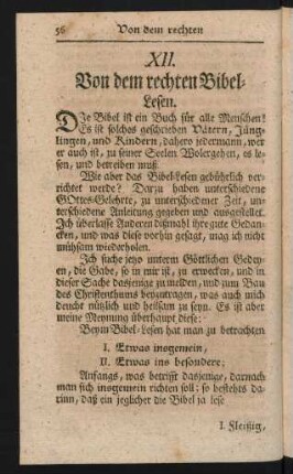 XII. Von dem rechten Bibel-Lesen.