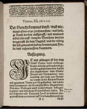[Predigttext] und Außlegung