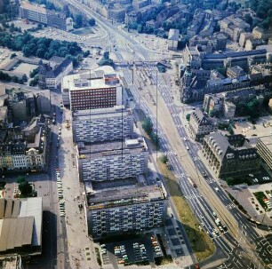 Wohnscheiben zwischen Brühl und Tröndlinring in Leipzig : Blickrichtung Nordwesten