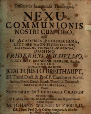 Diss. inaug. theol. de nexu communionis nostri cum Deo