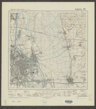 608 Augsburg ; Topographische Karte von Bayern 1:25.000 [Positionsblätter]