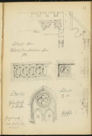 Dom, Lübeck: Details (aus: Skizzen- und Fotoalbum 1)