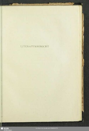 Literaturbericht