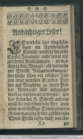 Andächtiger Leser!