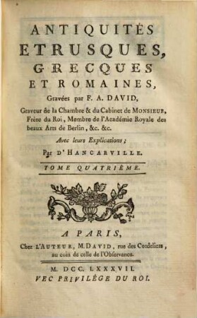 Antiquités etrusques, Grecques et Romaines, 4