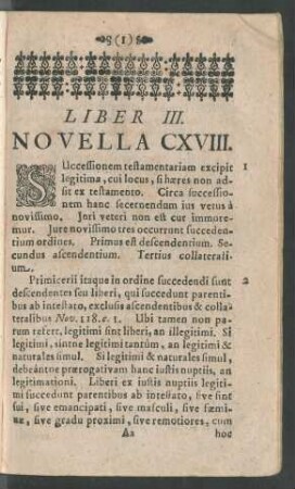 Liber III. Novella CXVIII.