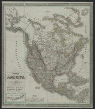 Karte von Nordamerika, ca. 1:16 000 000, Lithographie, 1830