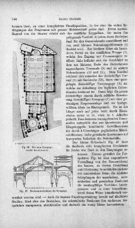 Fig. 46. Die neue Synagoge ; Abbildung: Fig. 47. Deckenkonstruktion der Synagoge