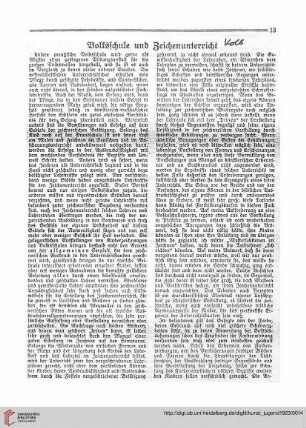 N.F. 3.1923 S.13-14: Volksschule und Zeichenunterricht