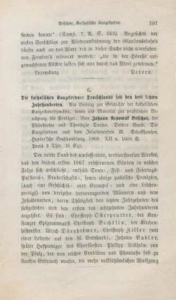 701-702 [Rezension] Brischar, Johann Nepomuk, Die katholischen Kanzelredner Deutschlands seit den drei letzten Jahrhunderten