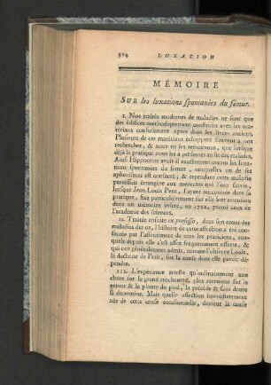 Mémoire sur les luxations spontanées du fémur.