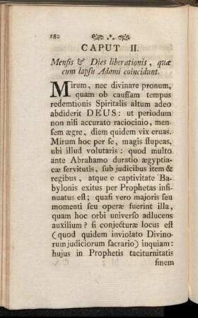 Caput II. Mensis & Dies liberationis, quæ cum lapsu Adami coincidunt.
