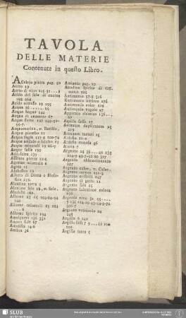 Tavola Delle Materie Contenute in questo Libro