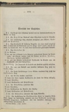 Übersicht der Satzlehre