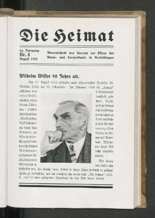 43. Jahrgang, Nr. 8, August 1933
