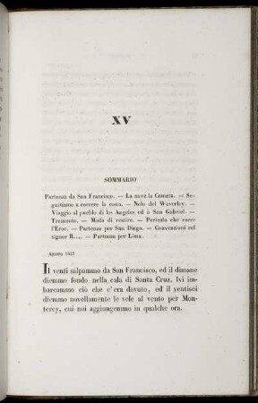XV. Partenza da San Francisco...