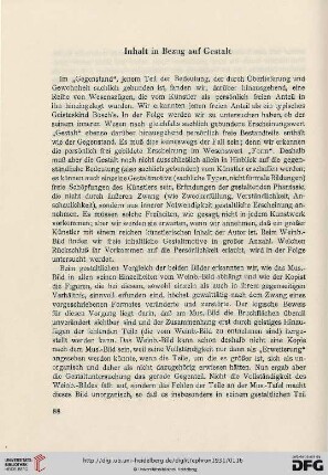 Inhalt in Bezug auf Gestalt
