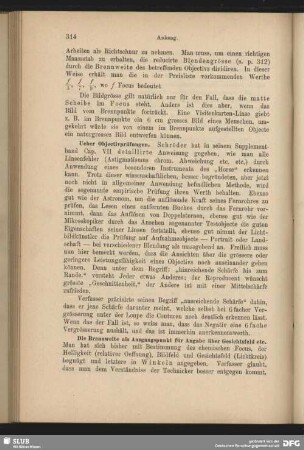 Die Brennweite als Ausgangspunkt für Angabe über Gesichtsfeld etc.