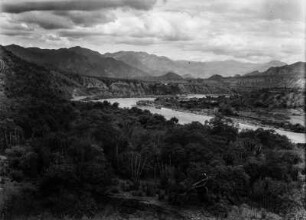 Tal des Rio Mizque mit Trockenvegetation : Flusstal mit Vegetation
