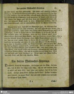 Am dritten Weihnachts-Feyertage